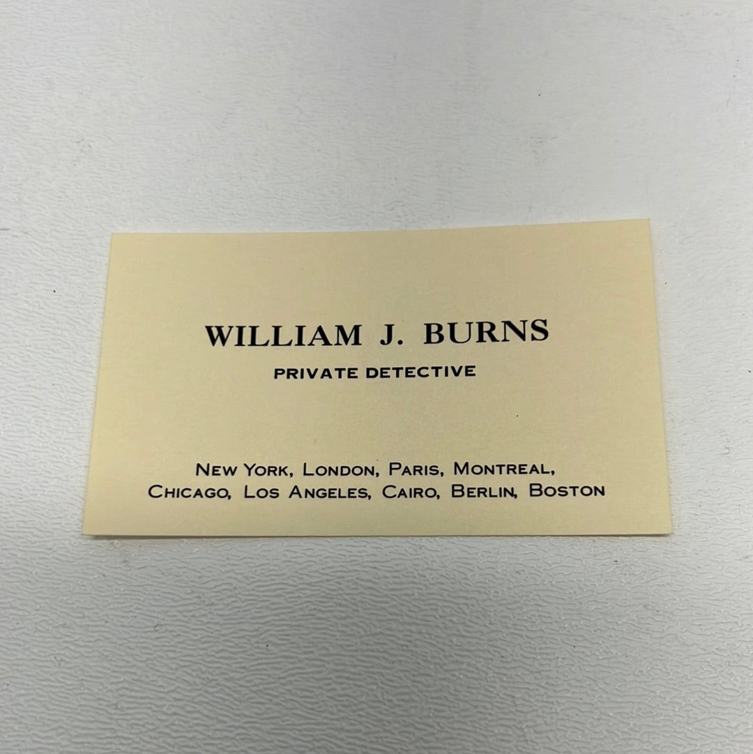 Detective William Burns Business Card Killers of the Flower Moon Movie Prop Y'allywood Props Back up card  