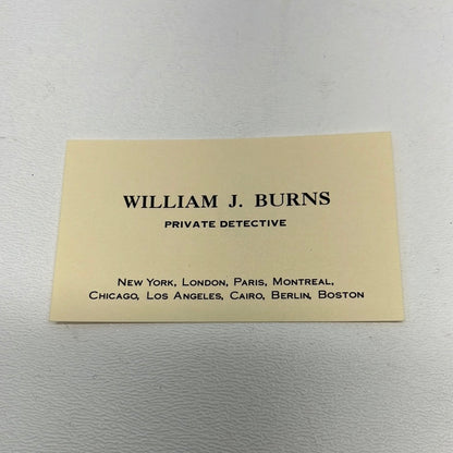 Detective William Burns Business Card Killers of the Flower Moon Movie Prop Y'allywood Props Back up card  