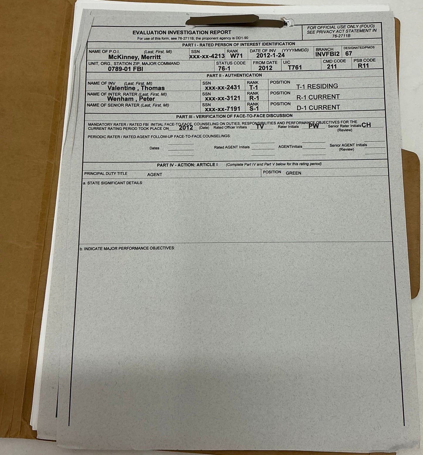 Merritt McKinney FBI File Now You See Me (2013) Memorabilia Y'allywood Props