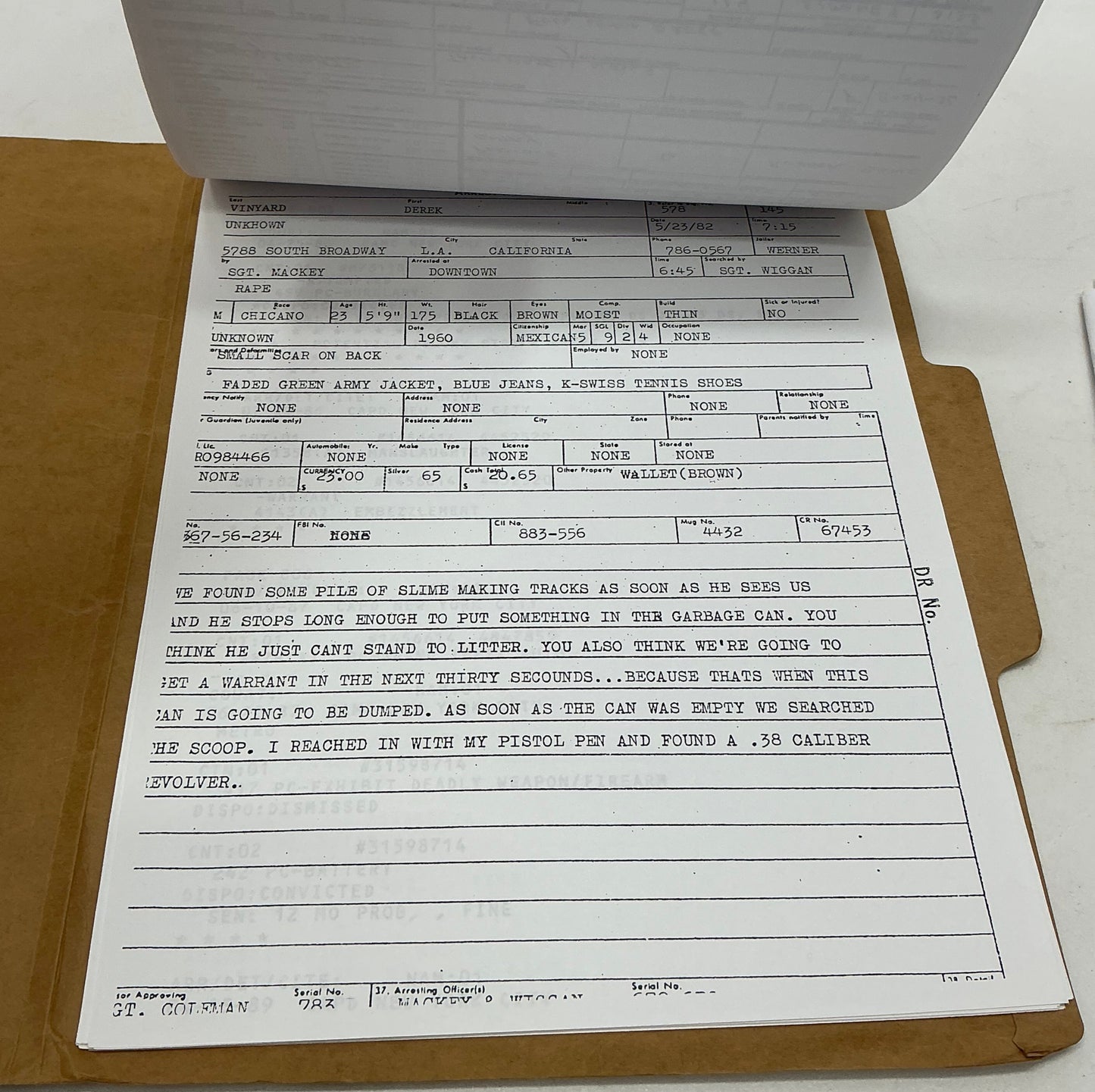 Merritt McKinney FBI File Now You See Me (2013) Memorabilia Y'allywood Props