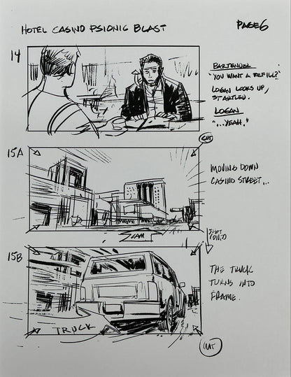 Storyboards Hotel Casino Psionic Blast Scene Logan (2017) Memorabilia Y'allywood Props 6