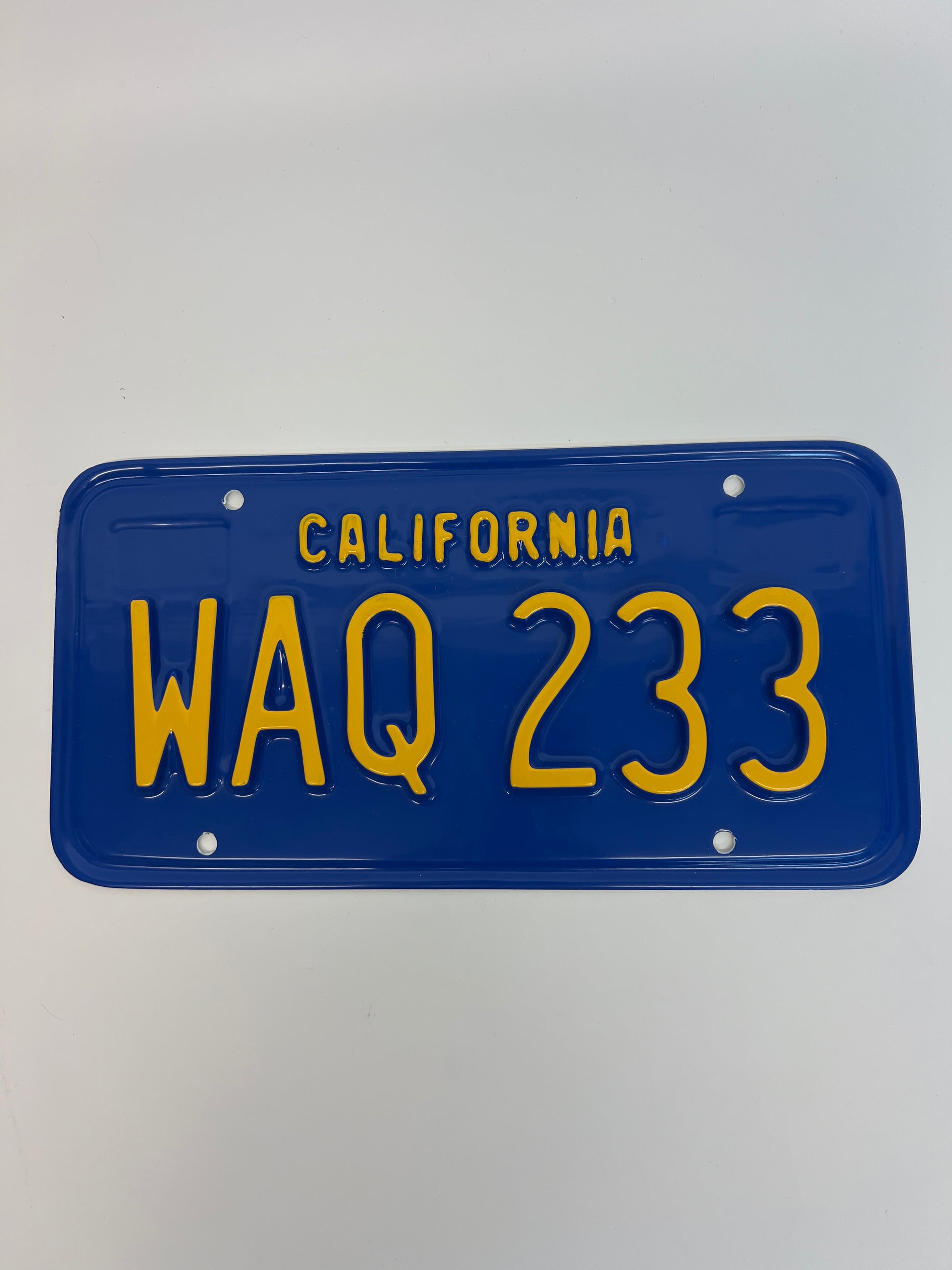 1979 License Plates S1E6 Cobra Kai Movie Prop Y'allywood Props WAQ233 Front Plate Not Clearly Visible  