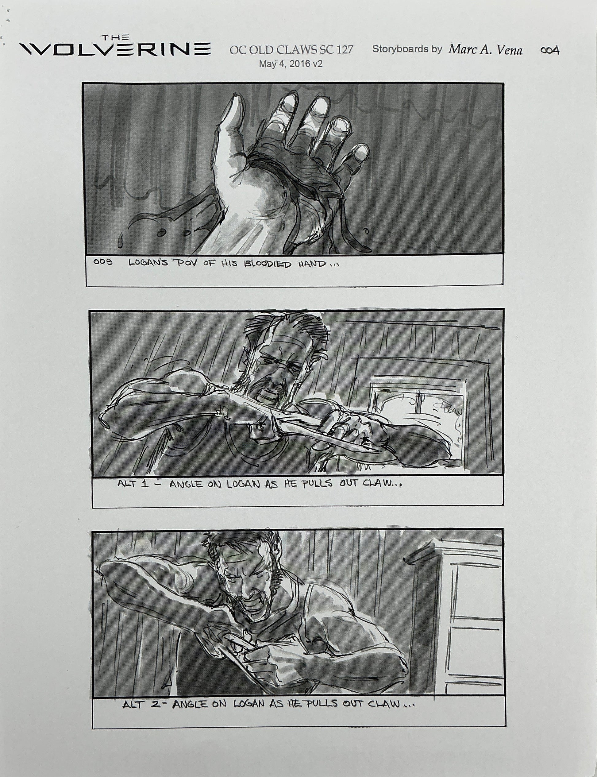 Storyboards Old Claws Scene 127 Logan (2017) Memorabilia Y'allywood Props 4