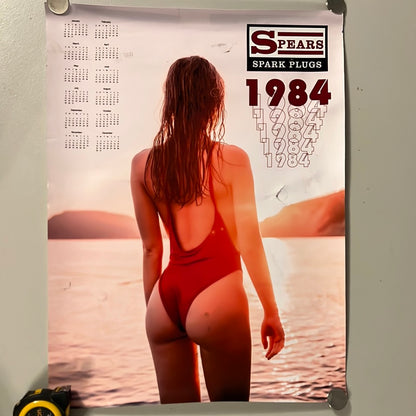 Spears Spark Plugs 1984 Calendar Poster S3E8 Doom Patrol Movie Prop Atlanta Brick Co   