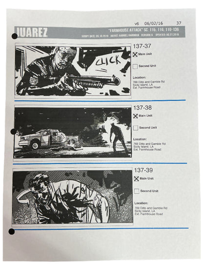 Storyboards Juarez Scene 115, 116, 119-136 Logan (2017)
