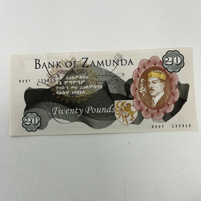 Bank Of Zamunda 20 Pound Note, from Coming 2 America Movie Prop Y'allywood Props   