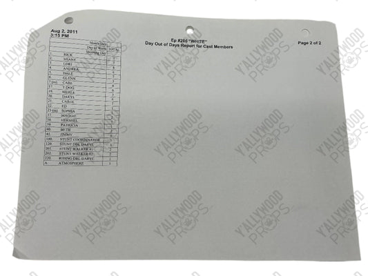 Day out of Days Report S2E6 The Walking Dead Movie Prop Y'allywood Props