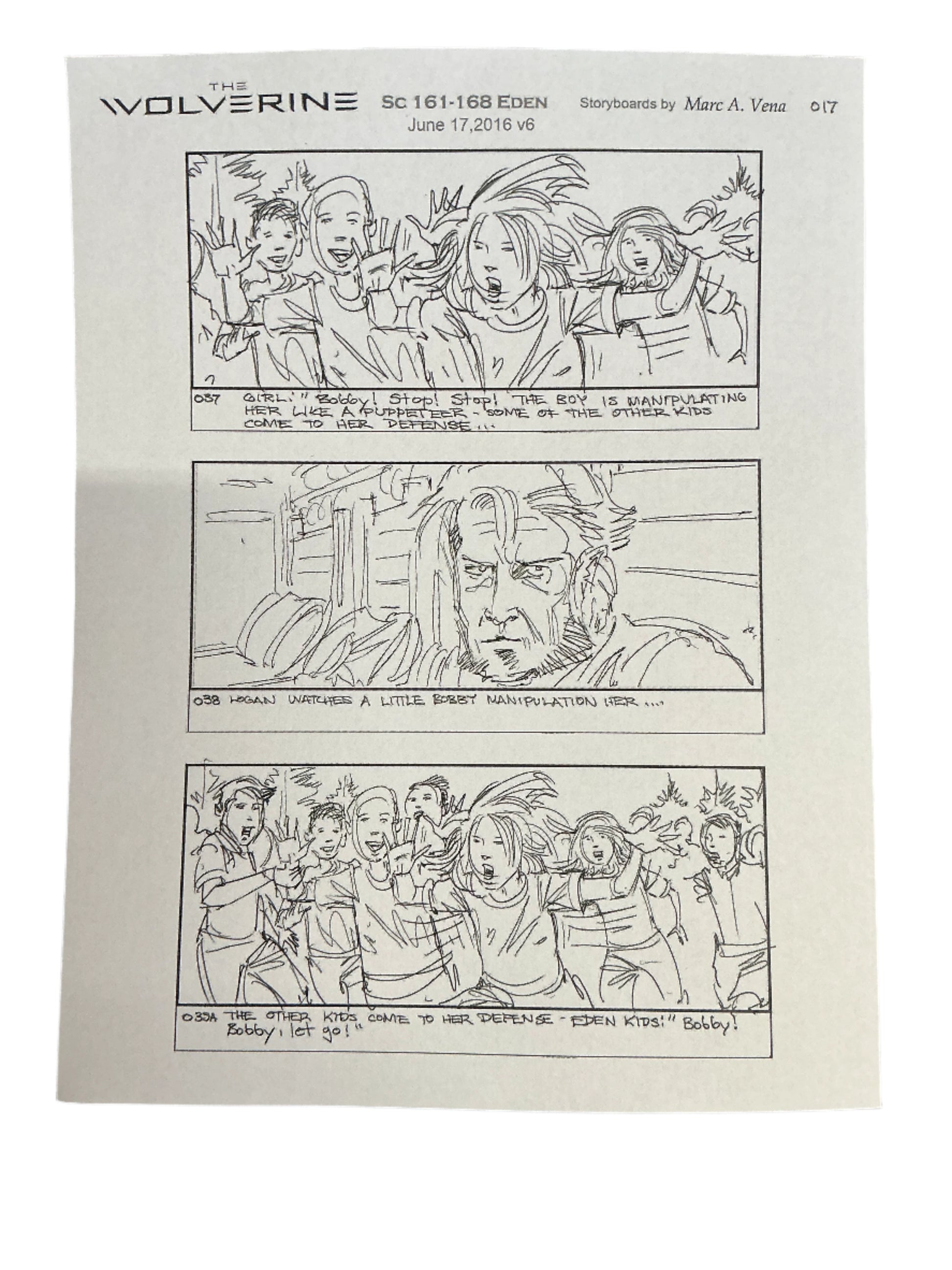 Storyboards Eden Scene 161-168 Logan (2017) Memorabilia Y'allywood Props Paper 16