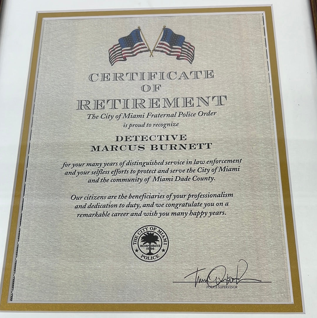 Martin Lawrence’s Retirement Certificate Bad Boys For Life Movie Prop Y'allywood Props   