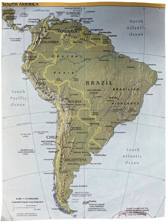 CIA South America Map American Made (2017) Movie Prop Y'allywood Props