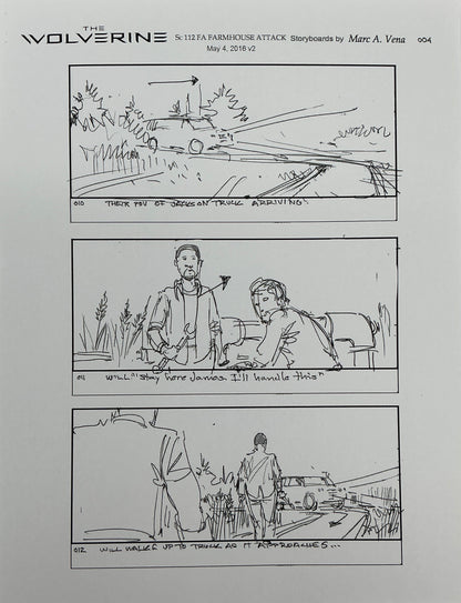 Storyboards Farmhouse Attack Scene 108 Logan (2017) Memorabilia Y'allywood Props 4