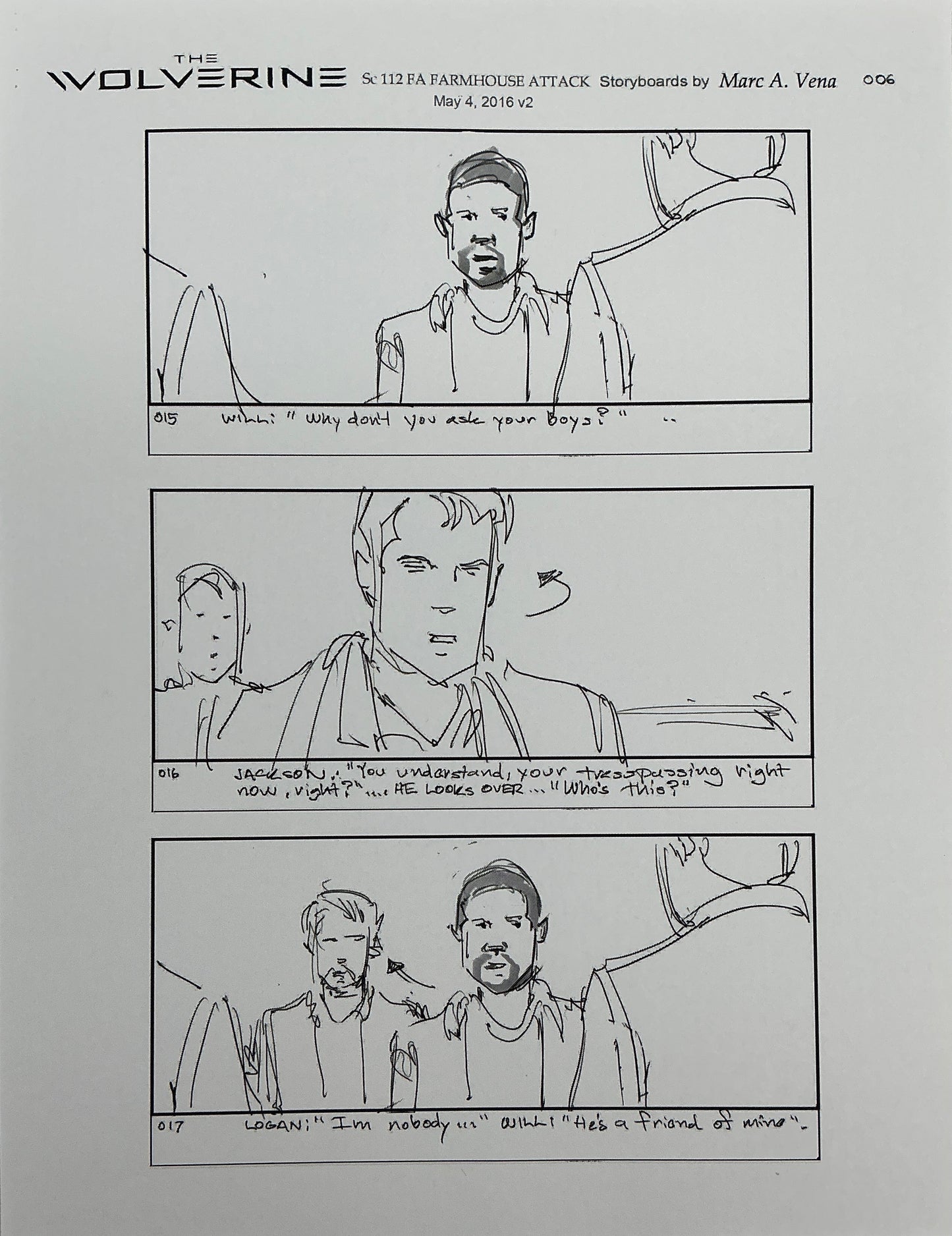 Storyboards Farmhouse Attack Scene 108 Logan (2017) Memorabilia Y'allywood Props 6