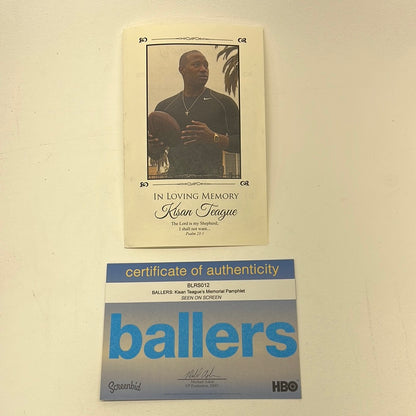 Kisan Teague Funeral Program HBO Ballers Movie Prop Y'allywood Props   