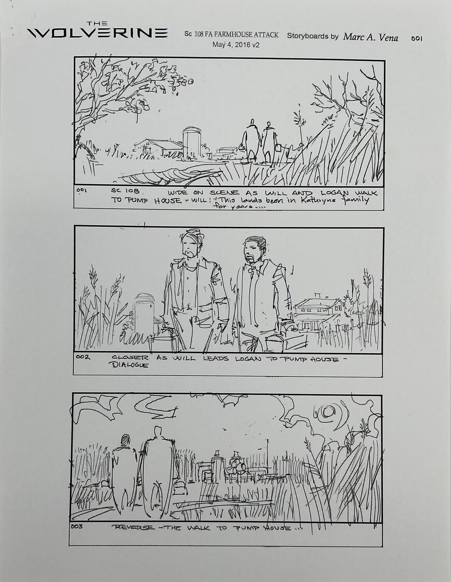 Storyboards Farmhouse Attack Scene 108 Logan (2017) Memorabilia Y'allywood Props 1
