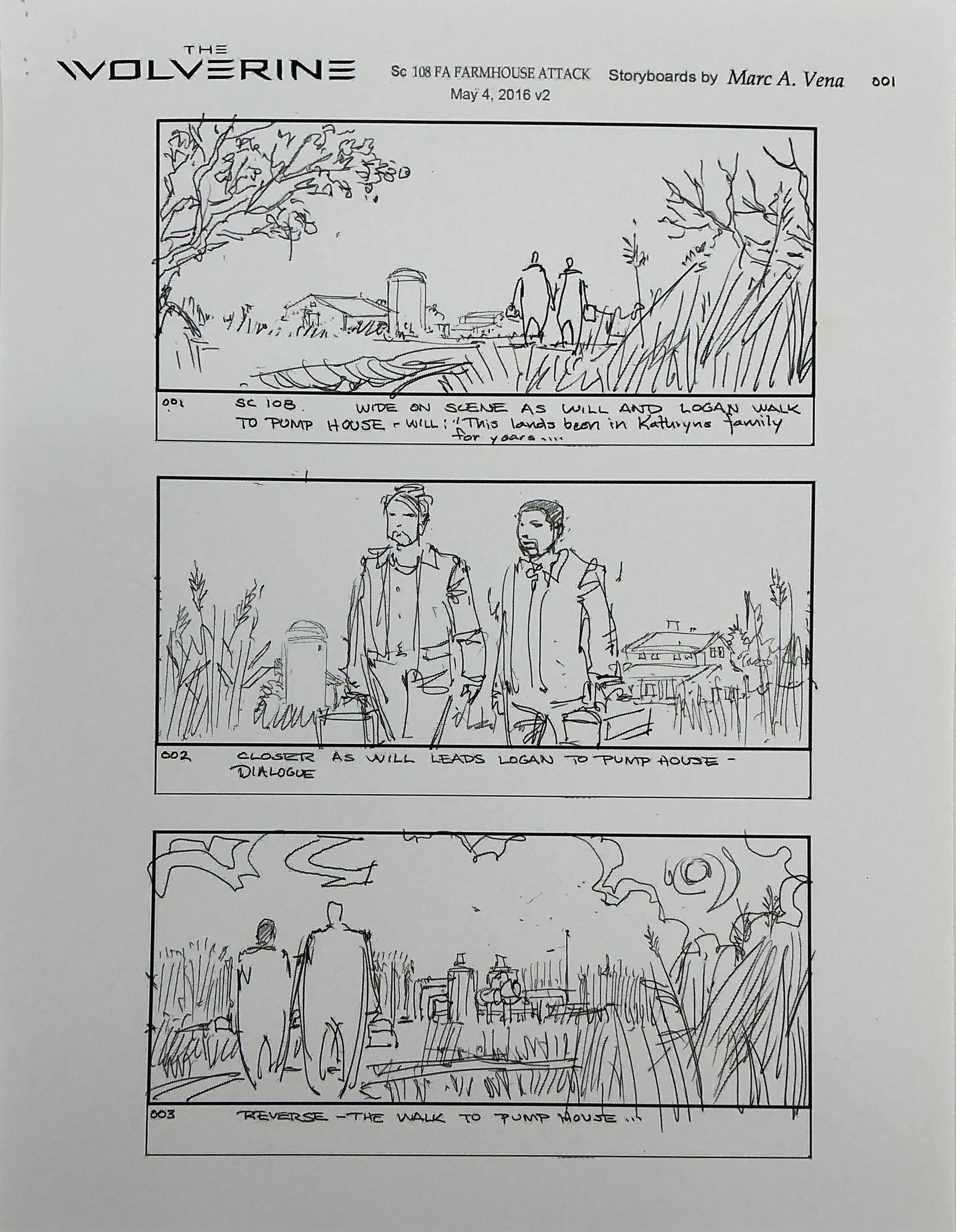 Storyboards Farmhouse Attack Scene 108 Logan (2017) Memorabilia Y'allywood Props 1