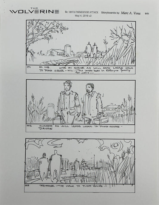 Storyboards Farmhouse Attack Scene 108 Logan (2017) Memorabilia Y'allywood Props 1