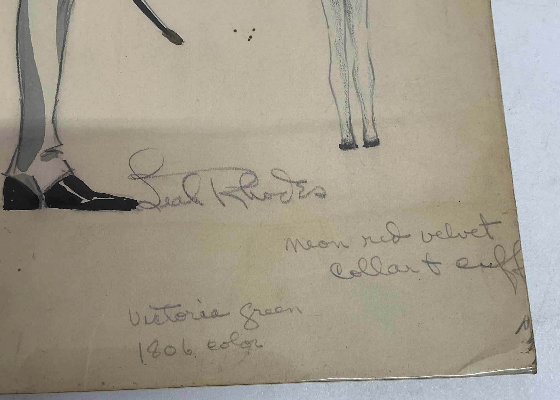 Leah Rhodes Jerry Lewis Costume Sketch The Disorderly Orderly (1964) Memorabilia Y'allywood Props