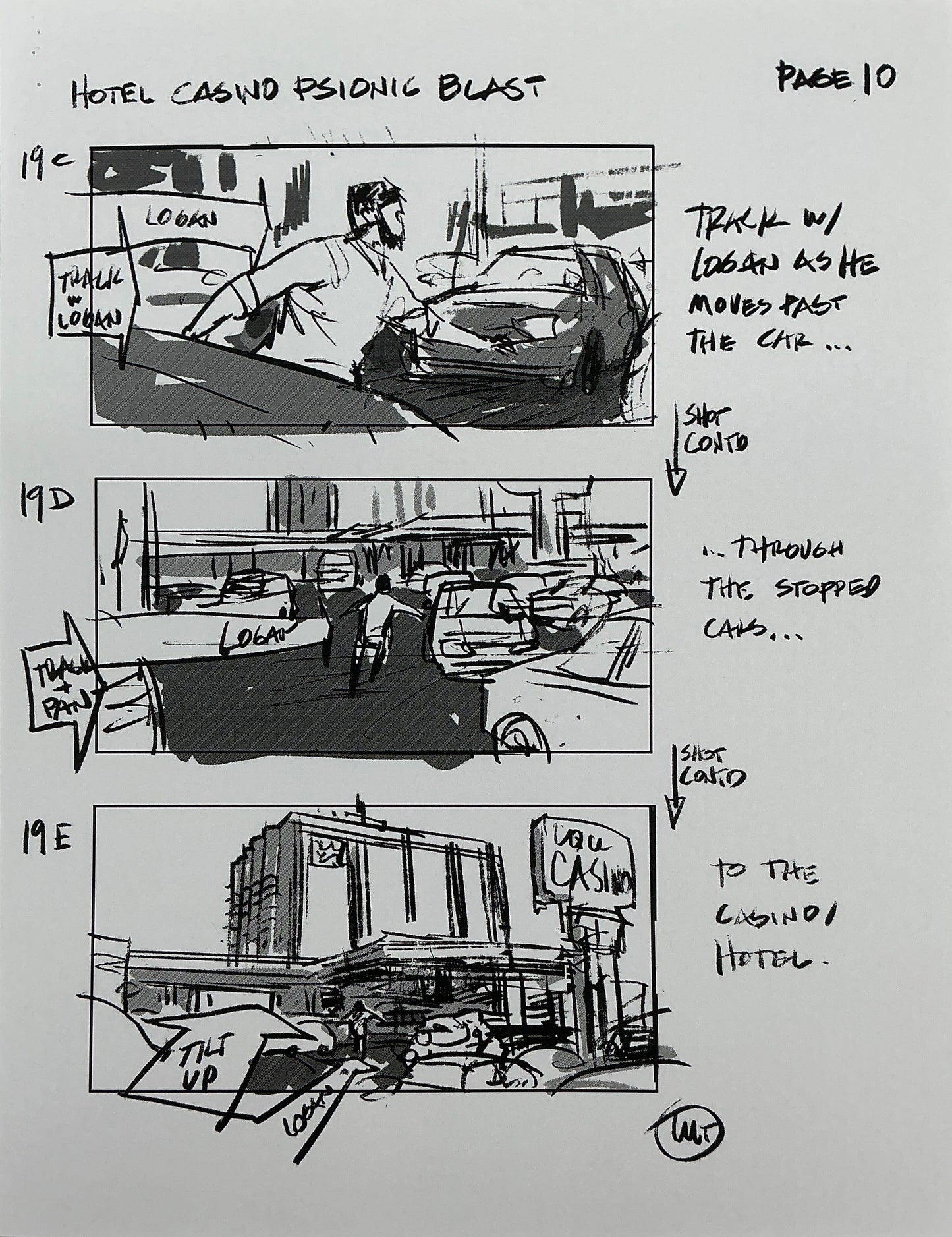 Storyboards Hotel Casino Psionic Blast Scene Logan (2017) Memorabilia Y'allywood Props 10