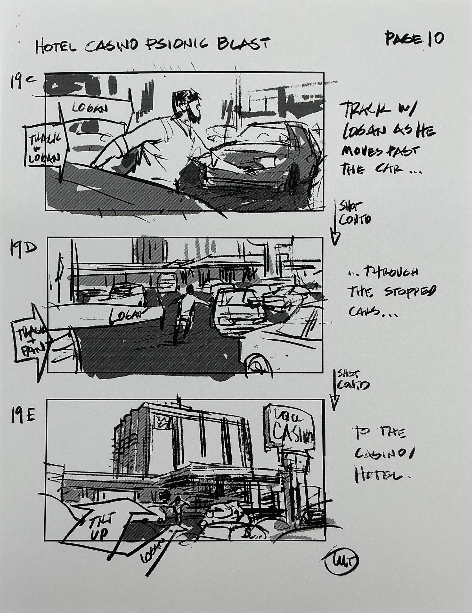 Storyboards Hotel Casino Psionic Blast Scene Logan (2017) Memorabilia Y'allywood Props 10