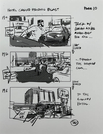 Storyboards Hotel Casino Psionic Blast Scene Logan (2017) Memorabilia Y'allywood Props 10