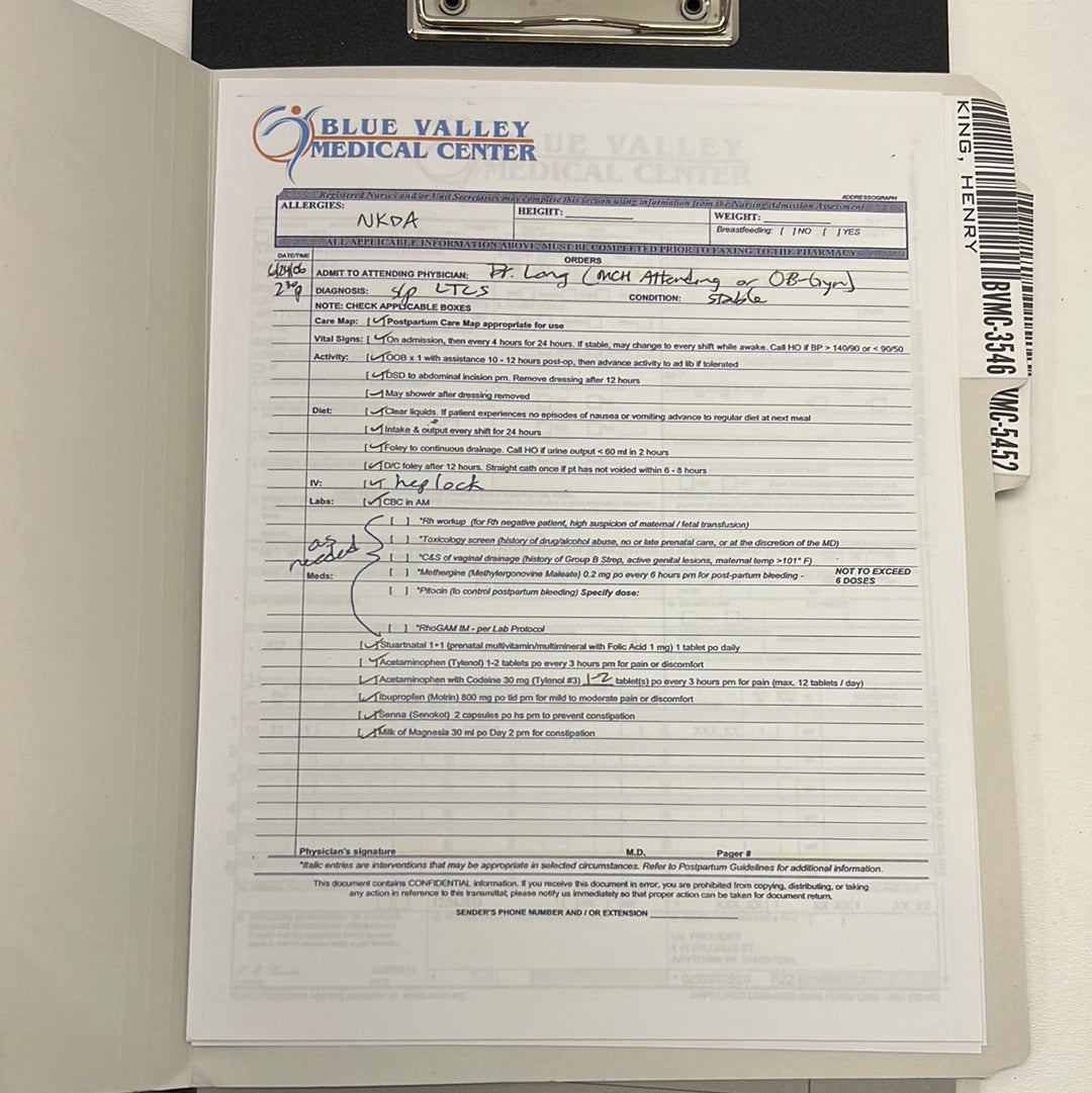 Henry King, Brainwave’s Medical File S1E2 Stargirl Movie Prop Atlanta Brick Co   