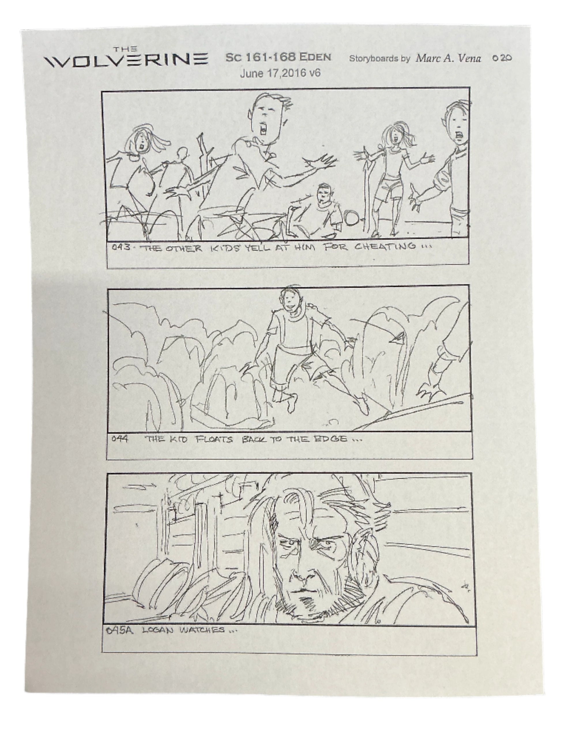 Storyboards Eden Scene 161-168 Logan (2017) Memorabilia Y'allywood Props Paper 12