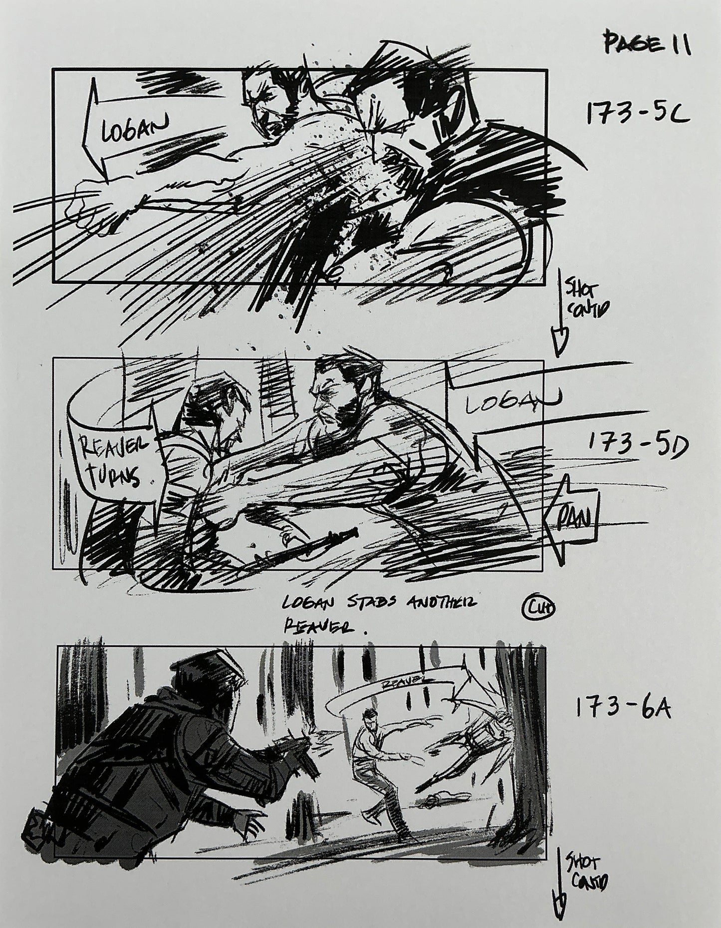 Storyboards Eden-Finale Scene 167 Logan (2017) Memorabilia Y'allywood Props 11