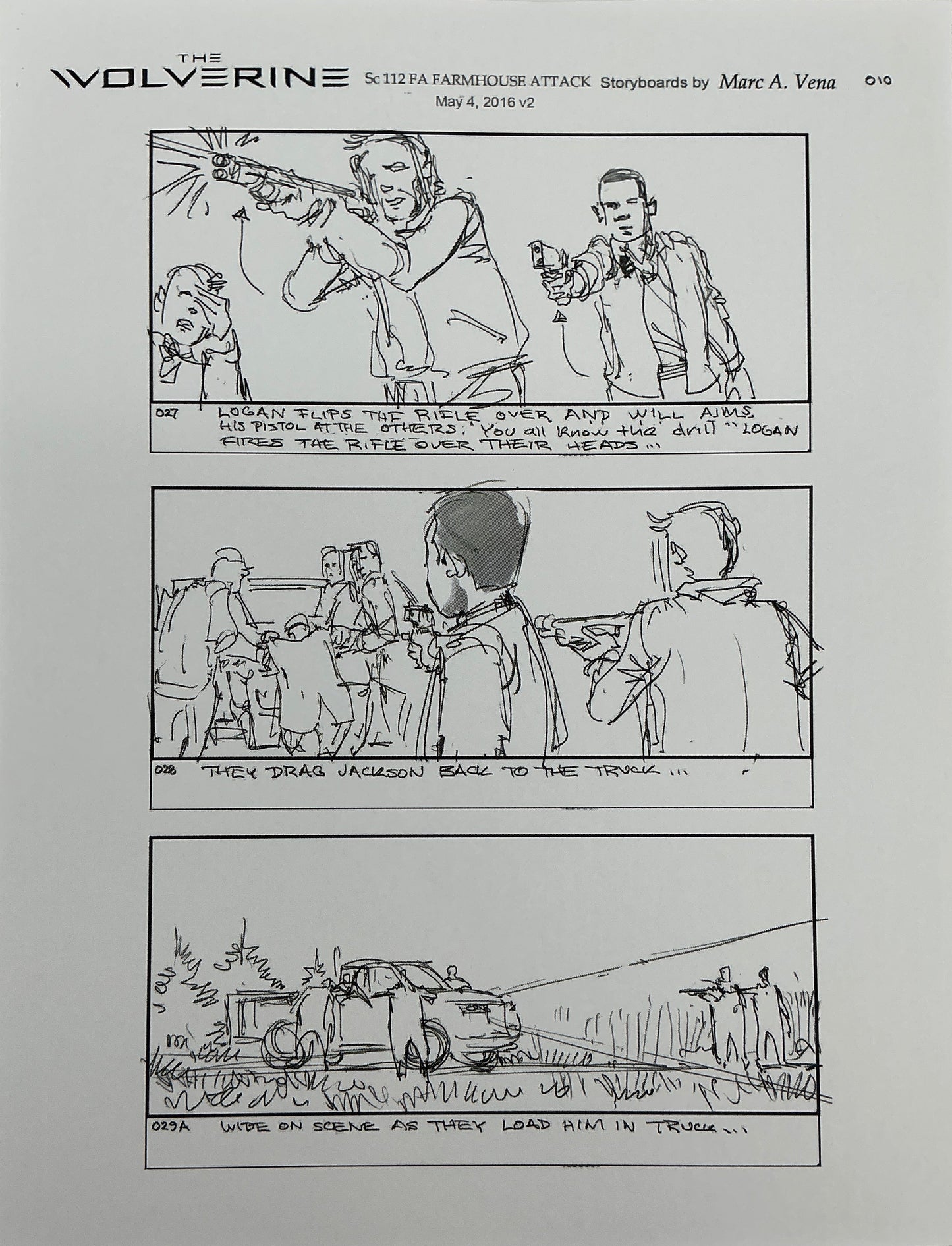 Storyboards Farmhouse Attack Scene 108 Logan (2017) Memorabilia Y'allywood Props 10