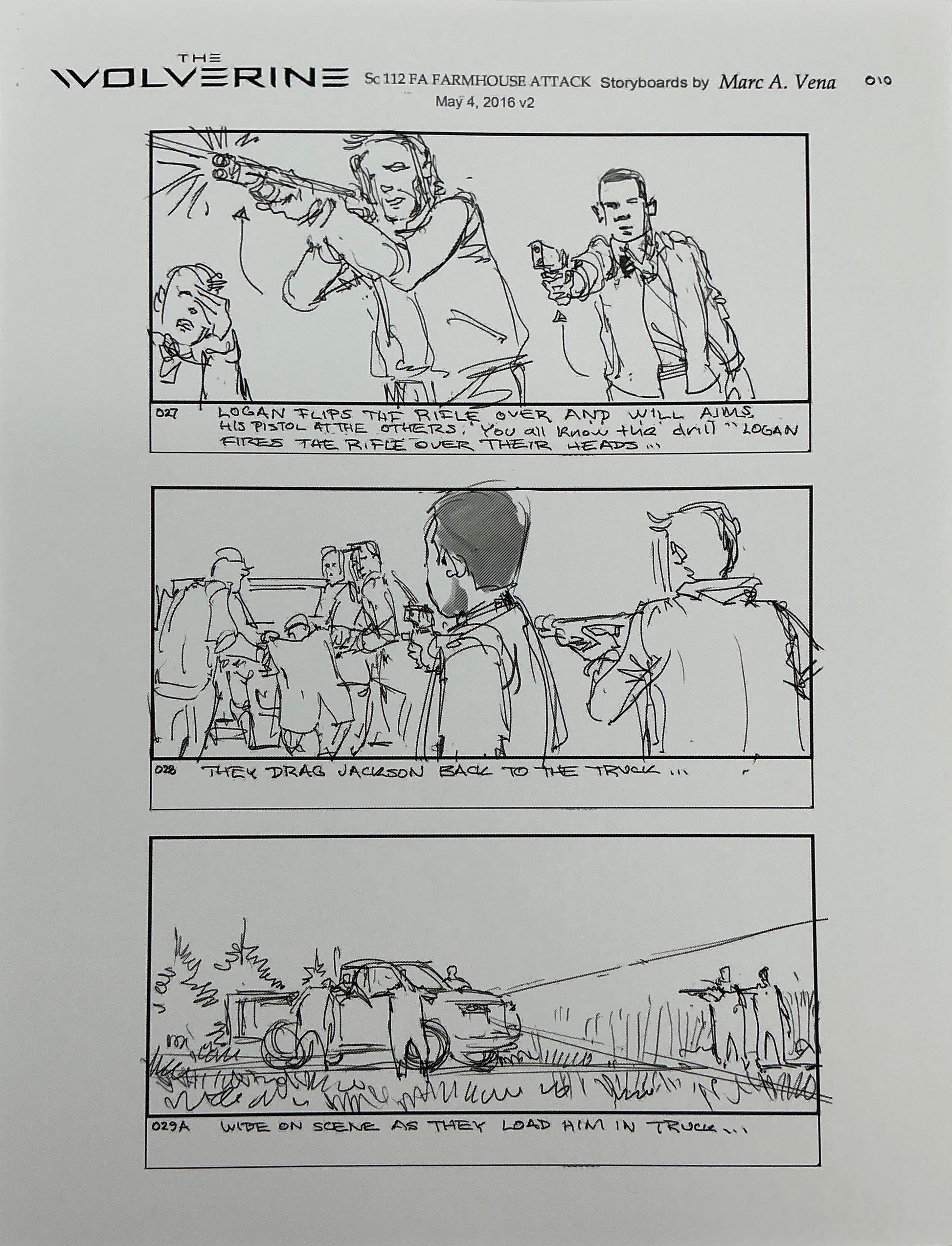 Storyboards Farmhouse Attack Scene 108 Logan (2017) Memorabilia Y'allywood Props 10