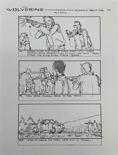 Storyboards Farmhouse Attack Scene 108 Logan (2017) Memorabilia Y'allywood Props 10