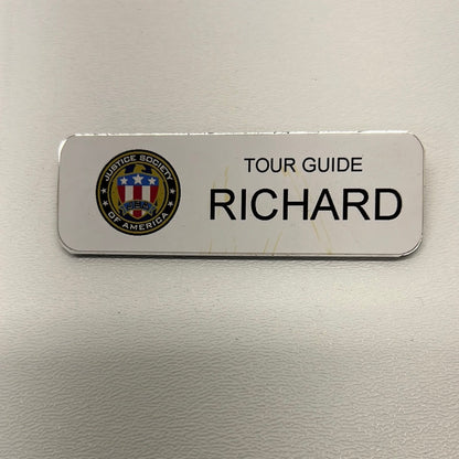 Richard, The Shade’s Name Badge JSA Tour S3 E13 Stargirl Movie Prop Atlanta Brick Co   