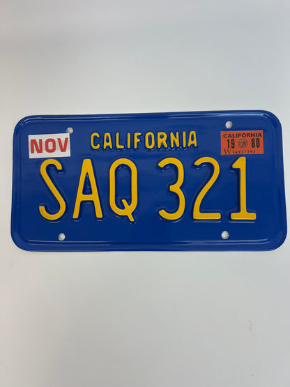 1979 License Plates S1E6 Cobra Kai Movie Prop Y'allywood Props SAQ321 Green Convertible Back Plate on Screen  