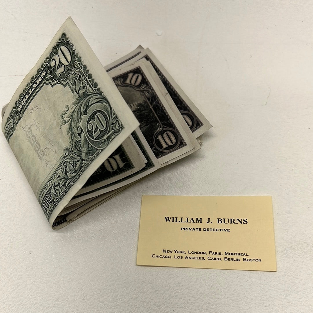 Detective William Burns’ Money & Card Killers of the Flower Moon Movie Prop Y'allywood Props   