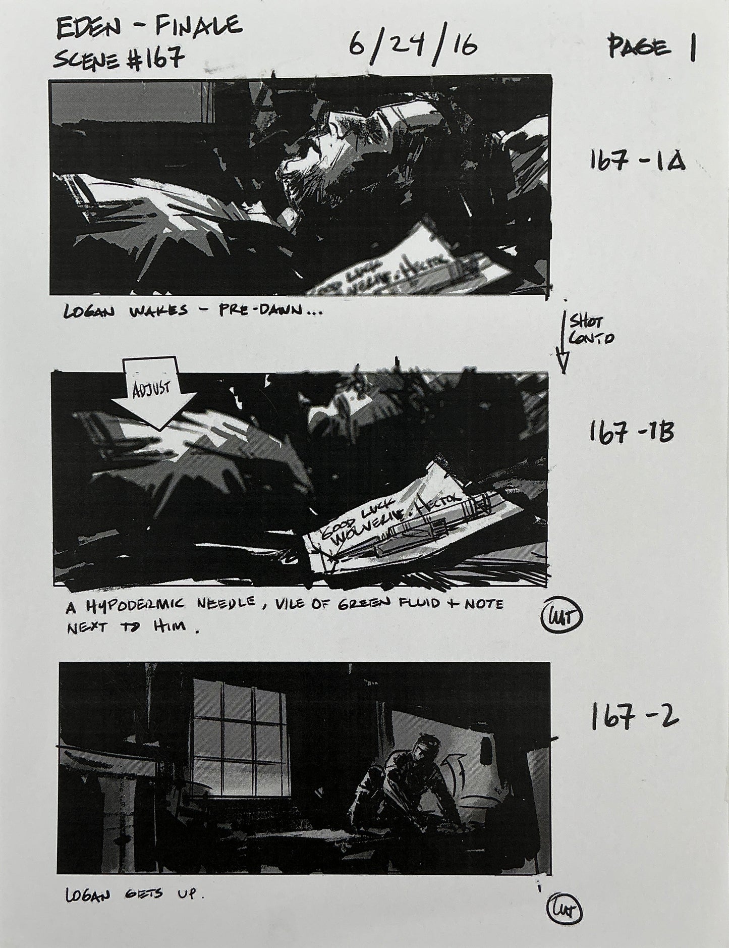 Storyboards Eden-Finale Scene 167 Logan (2017) Memorabilia Y'allywood Props 1