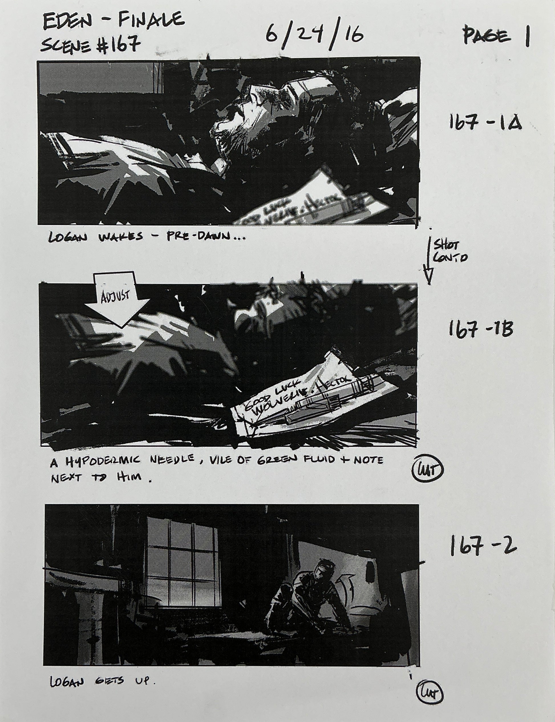 Storyboards Eden-Finale Scene 167 Logan (2017) Memorabilia Y'allywood Props 1