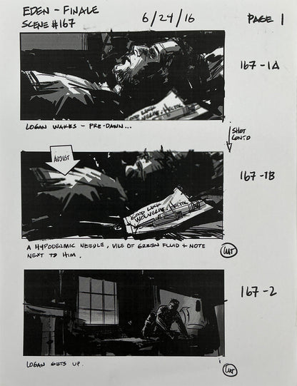 Storyboards Eden-Finale Scene 167 Logan (2017) Memorabilia Y'allywood Props 1