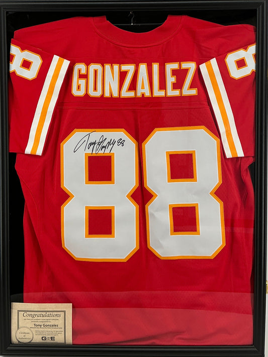 Signed Tony Gonzalez Kansas City Chiefs Jersey sports memorabilia Y'allywood Props