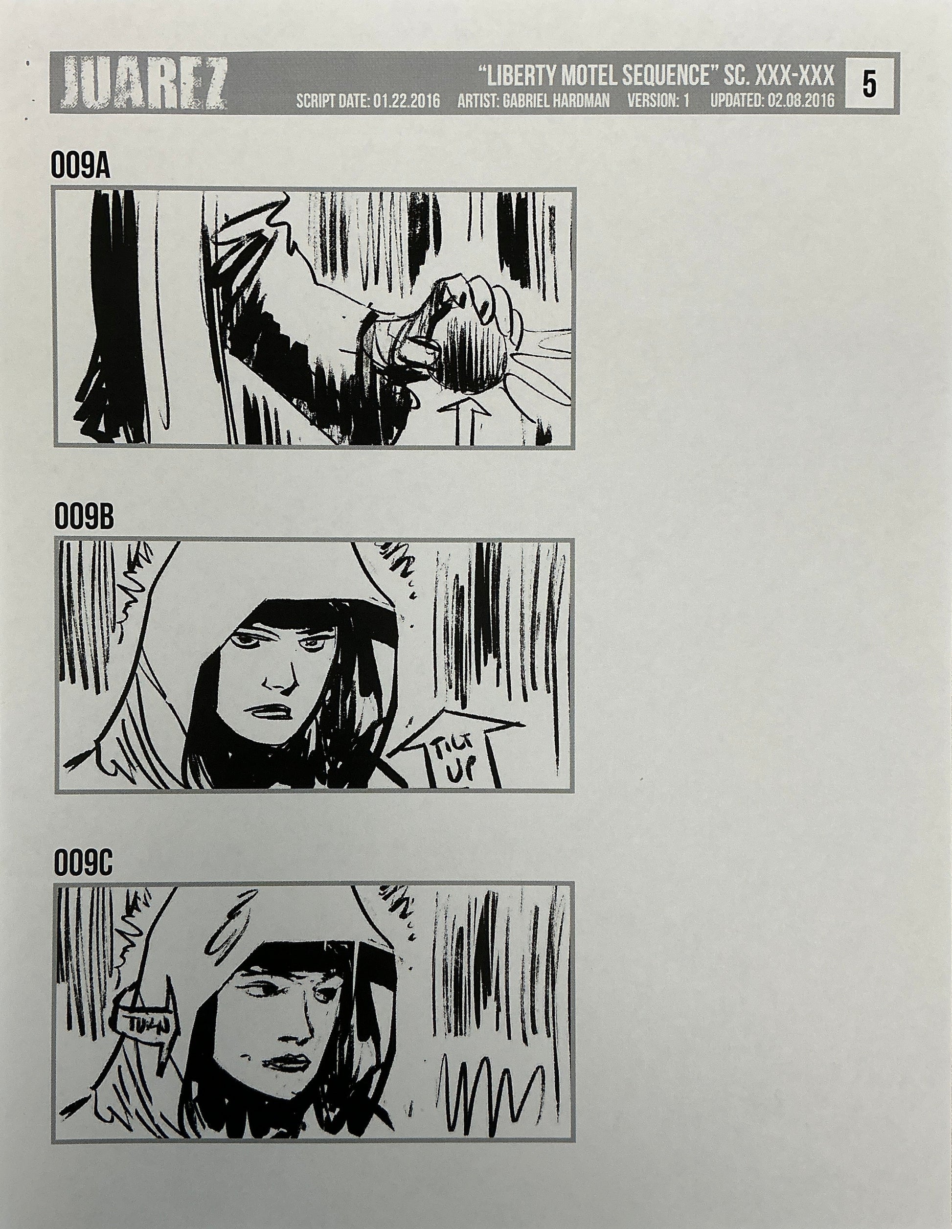 Storyboards Liberty Motel Scene 31 Logan (2017) Memorabilia Y'allywood Props 5