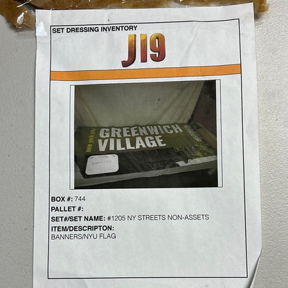 Greenwich Village Banner Jumanji Next Level Movie Prop Atlanta Brick Co   