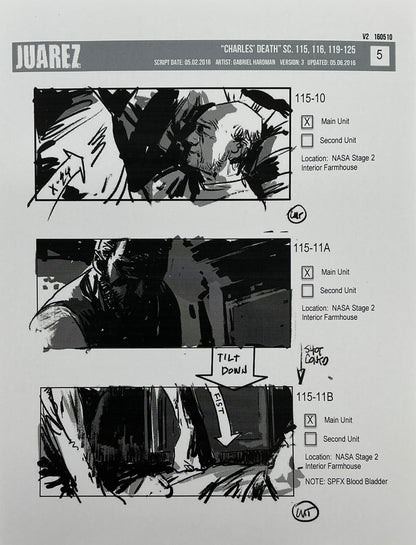 Storyboards Juarez Charle's Death Scenes 115-125 Logan (2017) Memorabilia Y'allywood Props 5