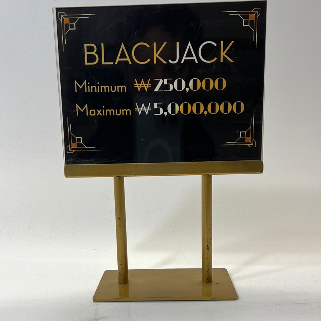 Blackjack Sign from Casino Scene Black Panther Movie Prop Y'allywood Props   