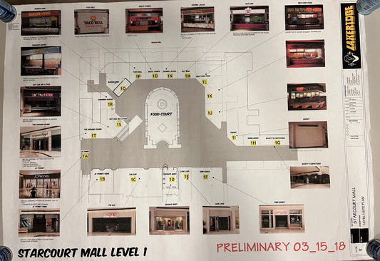 Blueprint for Starcourt Mall Level 1 Stranger Things Movie Prop Y'allywood Props   