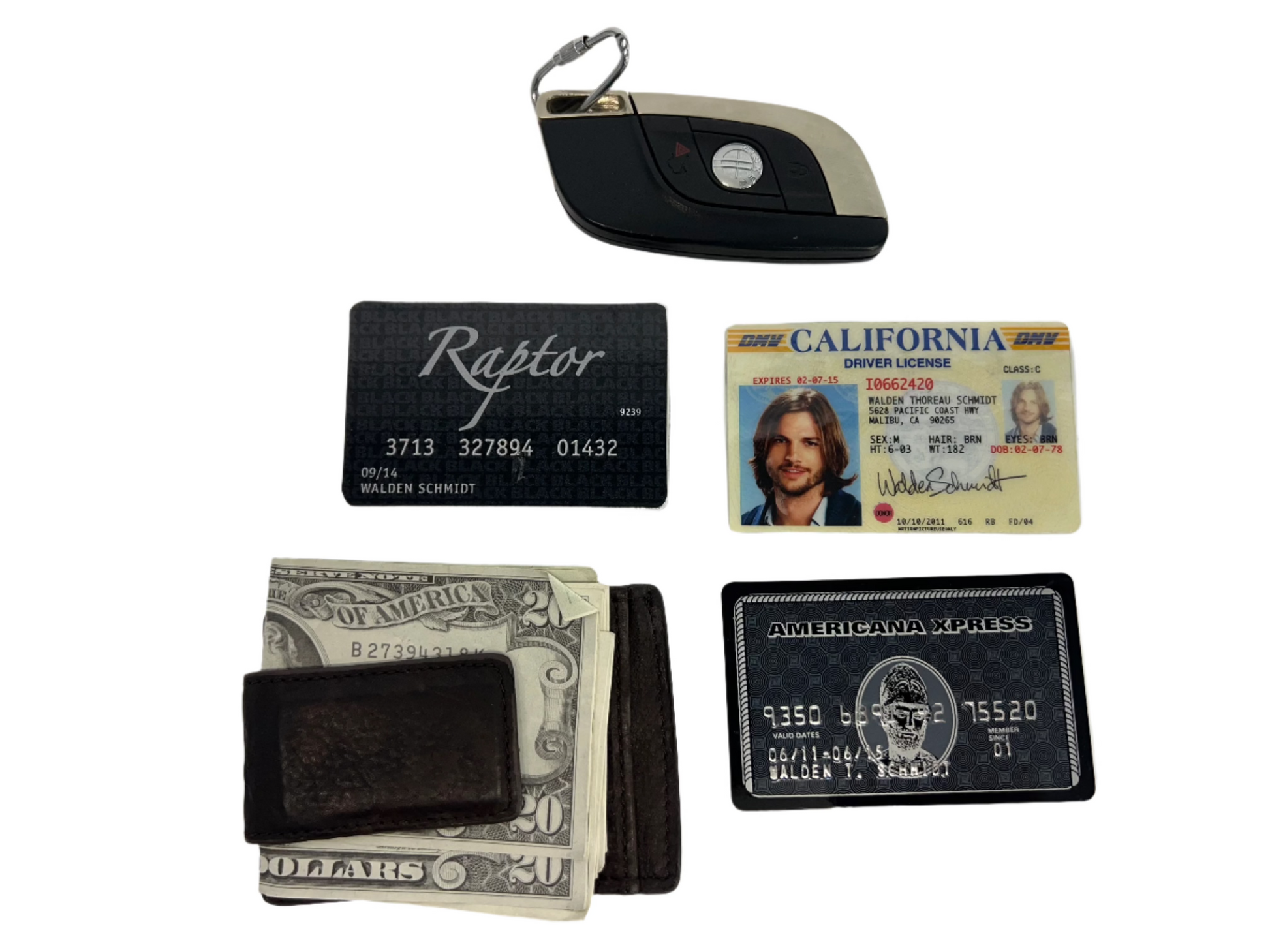 Ashton Kutcher's ID, Wallet & Keys Two and a Half Men Movie Prop Y'allywood Props   