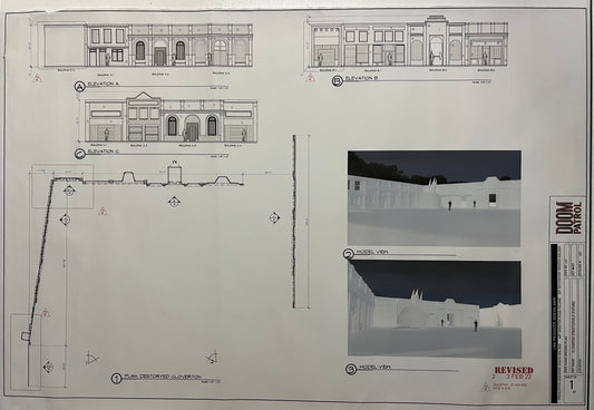 Future Cloverton Blueprints S4 Doom Patrol Movie Prop Atlanta Brick Co Ground Plan  