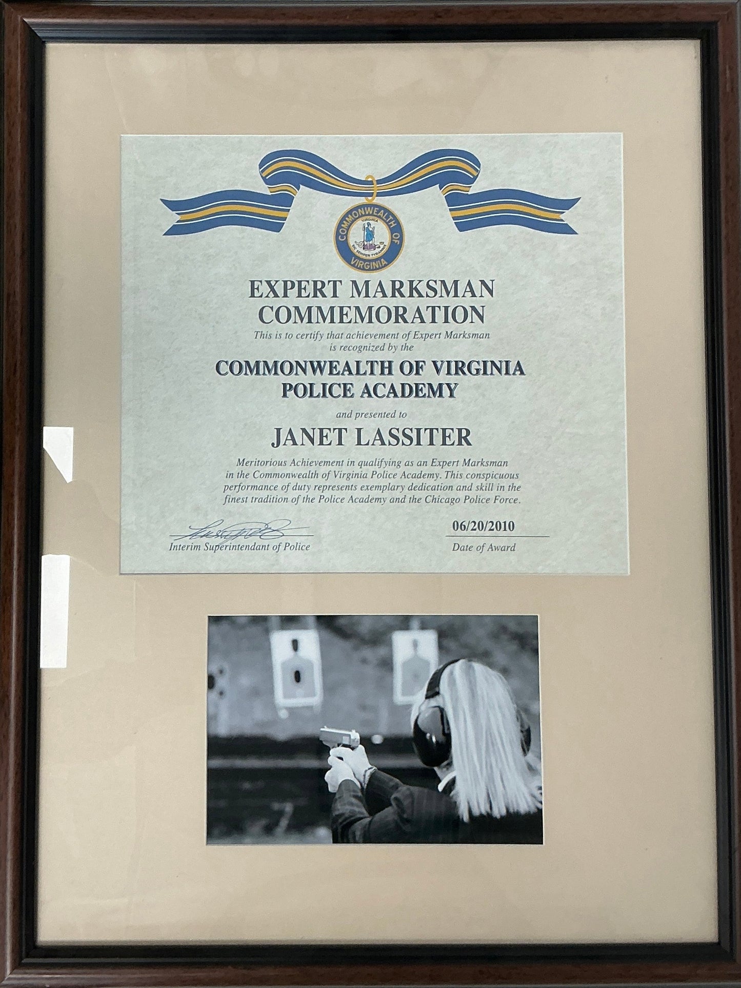 Janet Lassiter’s Expert Marksman Award Gemini Man (2019) Movie Prop Y'allywood Props