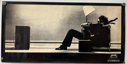 Maxell Its Worth It Blown Away Vintage Poster 44x22" New Old Stock! Music Memorabilia Y'allywood Props