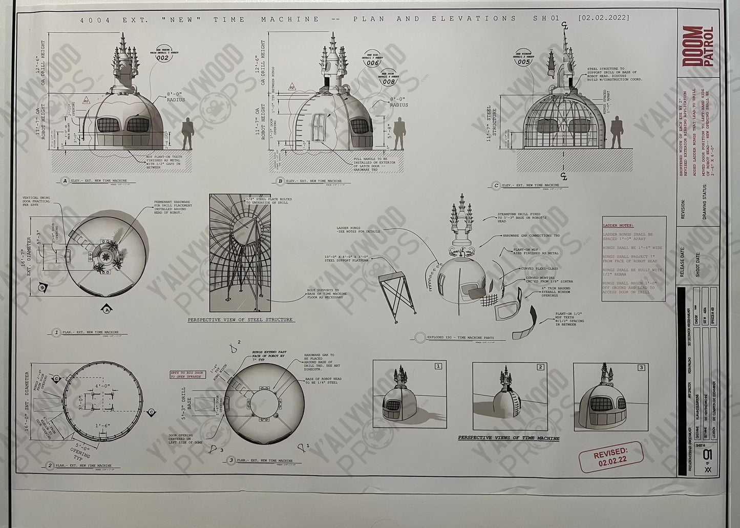 Dom3 Blueplrints Time Machine Blueprints S4 Doom Patrol – Y'allywood Props