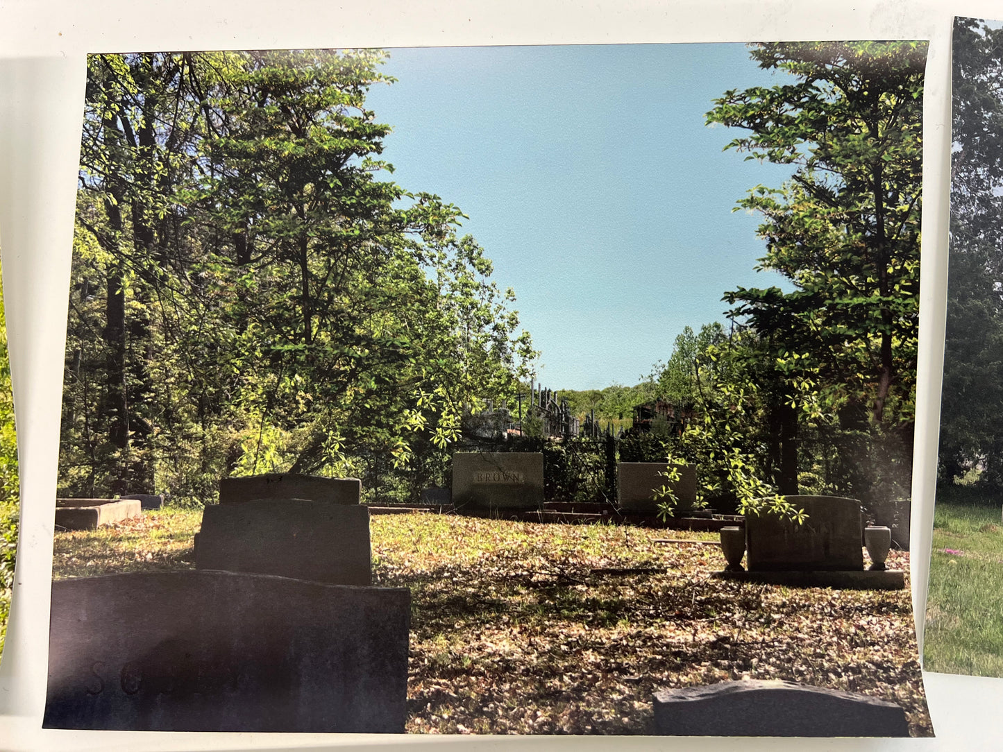 Graveyard Photos The Outsider S1E5 Movie Prop Atlanta Brick Co OH Picture w/ Brown Headstone  