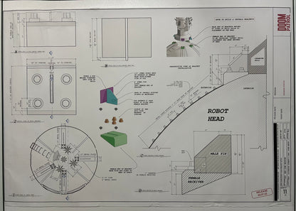 Time Machine Blueprints S4 Doom Patrol Movie Prop Atlanta Brick Co Bracket Detail  