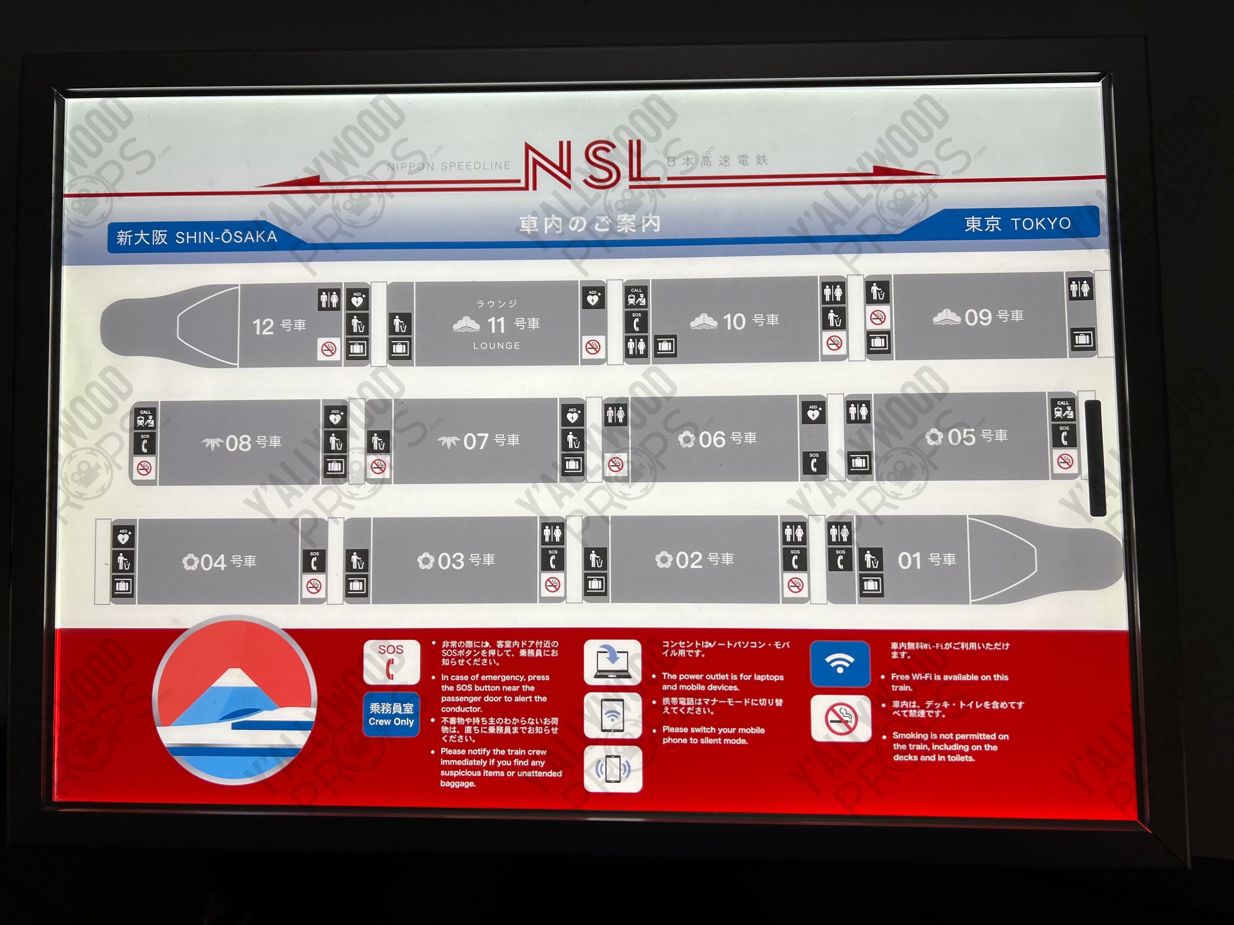 Java Bullet Train Map Bullet Train LED Train Map – Y'allywood Props